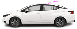 Fit 2020-2024 Nissan Versa 4D Sedan Driver Side Left Rear Door Window Door Glass