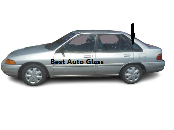 Fits: 1994-1996 Ford Escort 4D Hatchback Rear Left Driver Quarter Window Glass