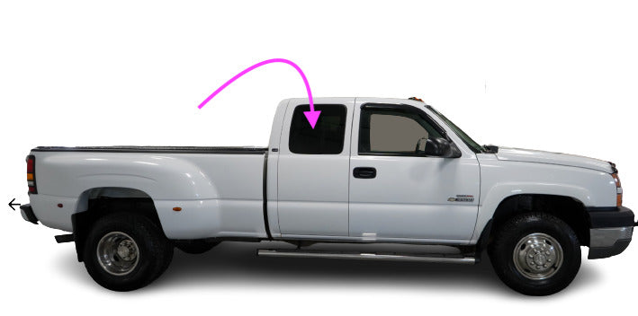 Fit:1999-2007 Chevy Silverado 2D Extended Cab Passenger Right Rear Quarter Glass