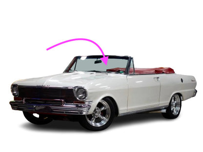 Fits: 1962-1967 Chevrolet Chevy II ,Nova 2D Convertible Front Windshield Glass