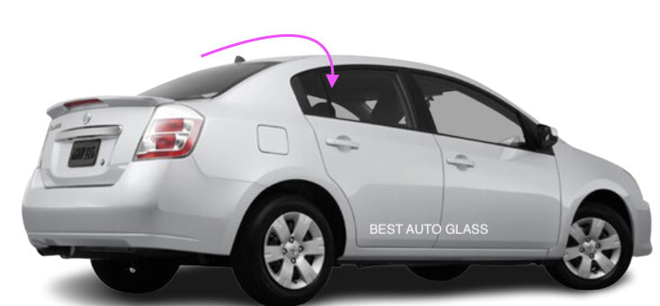 Fit:2007-2012 Nissan Sentra 4D Sedan Passenger Side Rear Right Door Window Glass