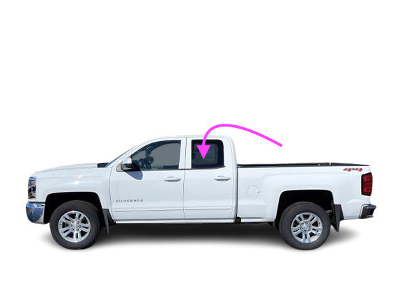 Fits: 2014-2019 Chevy Silverado & GMC Sierra 4DR Ext Cab Rear Driver Door Glass