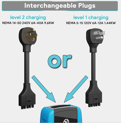 PION POWER Flex-AC Smart EV Charger, 40A NEMA 14-50 & NEMA 5-15 Level 1 & 2