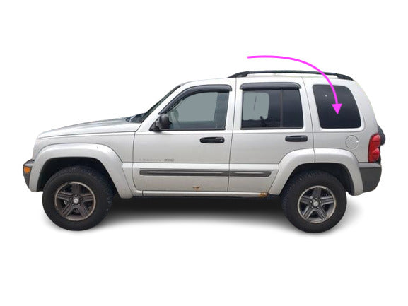 Fits: 2002-2004 Jeep Liberty 4D SUV Driver Side Rear Left Quarter Window Glass