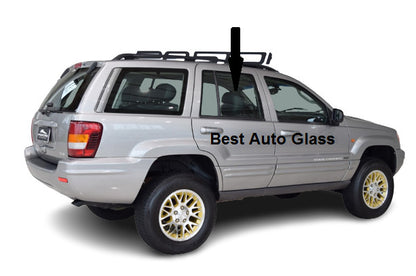 Fits: 1999-2004 Jeep Grand Cherokee Passenger Side Rear Right Door Glass CLEAR