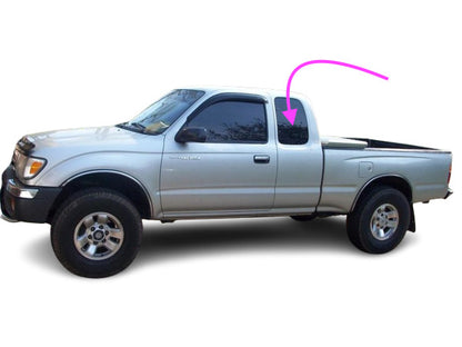 Fits: 1999-2000 Toyota Tacoma 2D Extended Cab Driver Side Quarter Window Glass