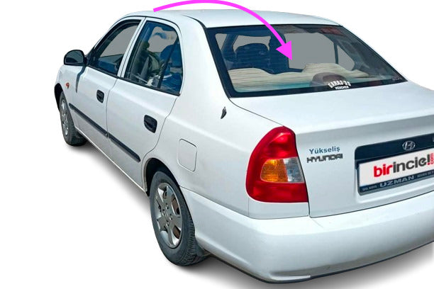 Fits: 2000-2002 Hyundai Accent 4 Door Sedan Rear Window Back Glass Heated