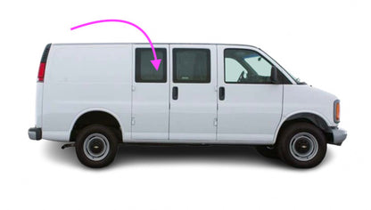 Fit: 1996-2020 Chevy Express Van Hinged Rear Right Door Glass Stationery