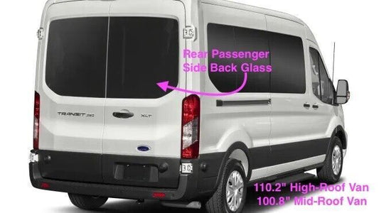 Fits 15-23 Ford Transit High/Mid-Roof Passenger Right Back Window Glass *Heated*