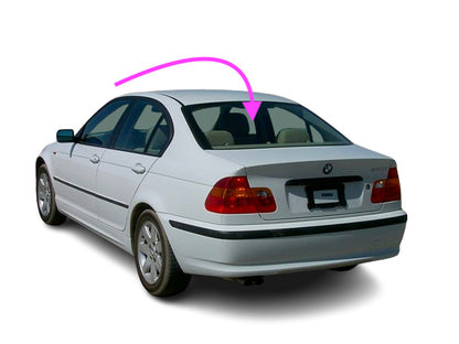 Fits: 1999-2005 BMW 323,325,328,330 -4 Door Sedan Rear Window Back Glass Heated