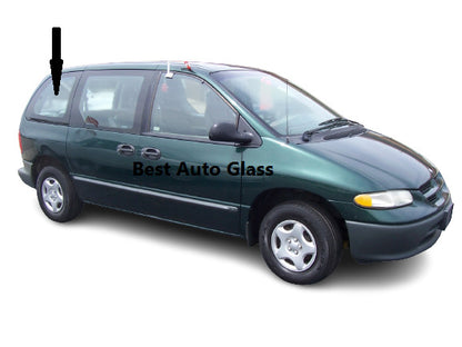 Fits: 1996-2000 Chrysler Town Country, Dodge Caravan Rear Right Quarter Glass