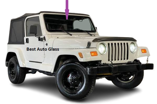 Fits: 1997-2000 Jeep Wrangler 2D Utility Front Windshield / Windscreen Glass