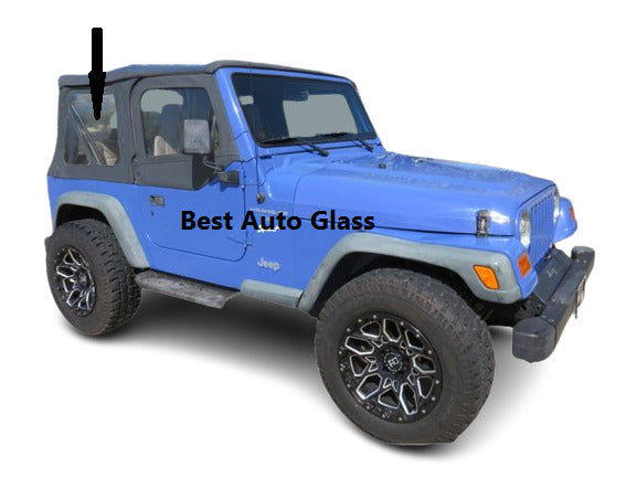 Fits: 1997-2006 Jeep Wrangler 2D Passenger Side Right Rear Quarter Window Glass