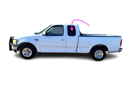 Fits: 1997-1998 Ford F150 & F250LD Rear Left Quarter Window Glass Movable/Dark