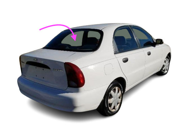 Fits: 1998-2002 Daewoo Lanos 4Door Sedan Rear Window Back Glass-Heated