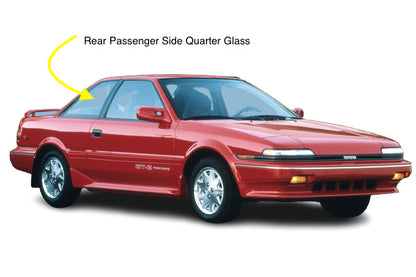 Fit: 1988-1991 Toyota Corolla 2D Coupe Rear Right Passenger Quarter Window Glass