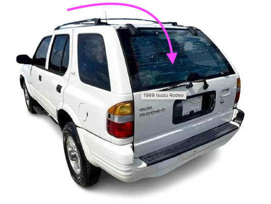 Fits:1998-2004 Isuzu Rodeo 4D SUV Half Moon Bottom Window Back Glass Heated/Dark