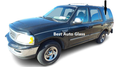 Fits:97-2002 Ford Expedition Rear Left Driver Quarter Window Glass Movable/Clear