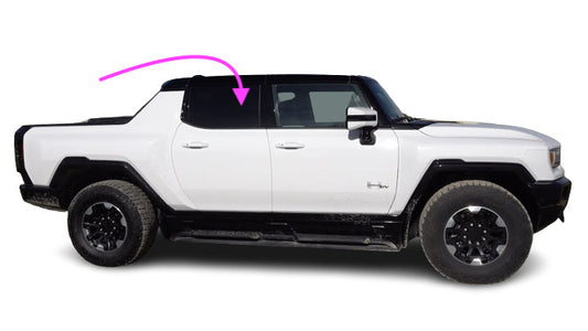 Fit: 2022 GMC Hummer 4D Crew,2024 GMC Hummer 4D SUV Rear Right Window Glass/Dark