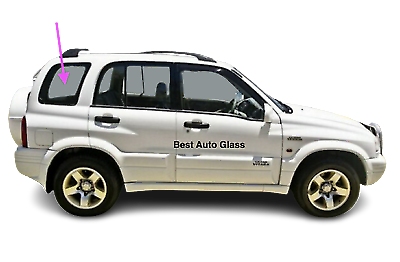 Fit 99-05 Tracker Vitara Grand Vitara SUV Right Rear Quarter Window Glass CLEAR