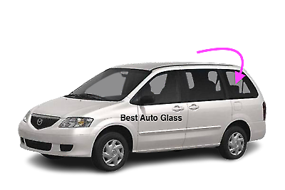 Fits: 1996-1998 Mazda MPV Mini Van Driver Side Rear Left Quarter window Glass