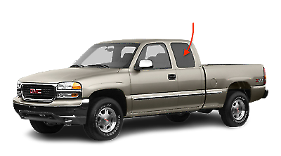 Fits: 1999-2006 Chevy Silverado 2DR Extended Cab Driver Left Rear Quarter Glass