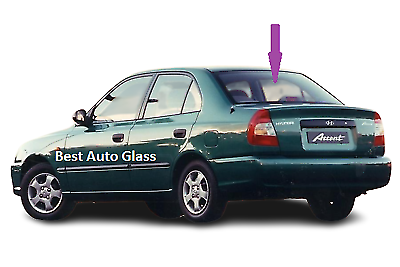 Fits: 2000-2002 Hyundai Accent 4 Door Sedan Rear Window Back Glass Heated