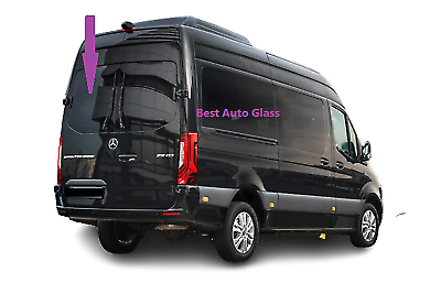 Fits: 19-23 M.B Sprinter 144",170" WB Van Left Heated Back Glass/Dark,Wiper Hole