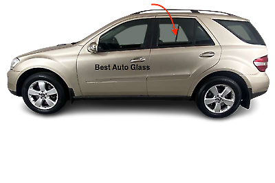 Fits: 1998-2005 Mercedes Benz ML320,350,430,500,55AMG Left Rear Door Glass/Clear