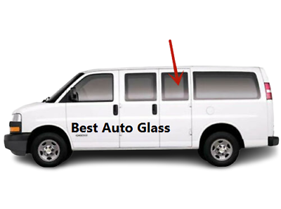 Fits 03-24 Chevy Express Driver Left Rear Hinged Door Window Glass movable /Dark