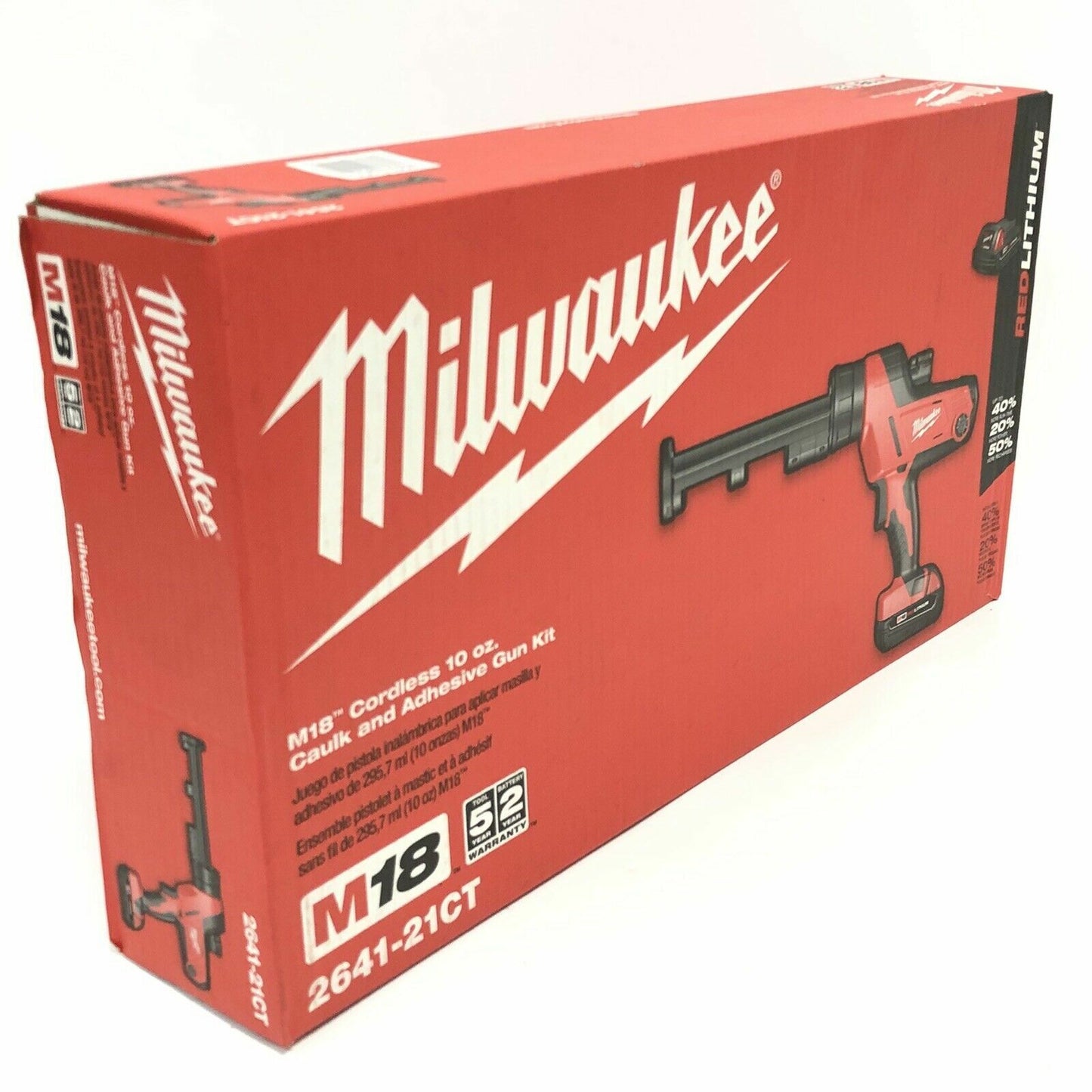 Milwaukee M18 Caulk Adhesive Gun Lithium Ion Cordless 10 oz 18 Volt Power Tool